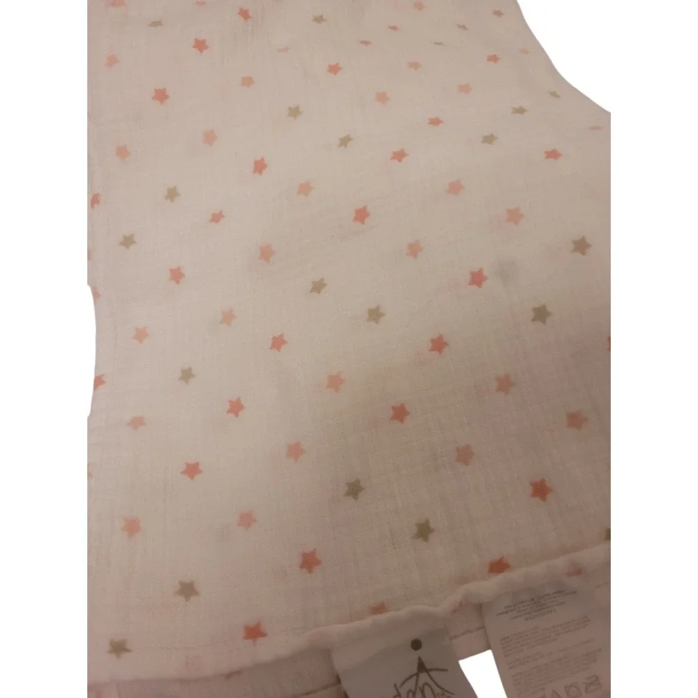 Aden by Aden + Anais  Swaddle‎ Blanket White Pink Brown Tan Stars Muslin